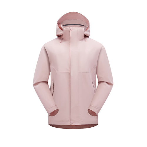 Unisex wasserdichte atmungsaktive Regenjacke mit Kapuze und Fleece-Futter – Taviero