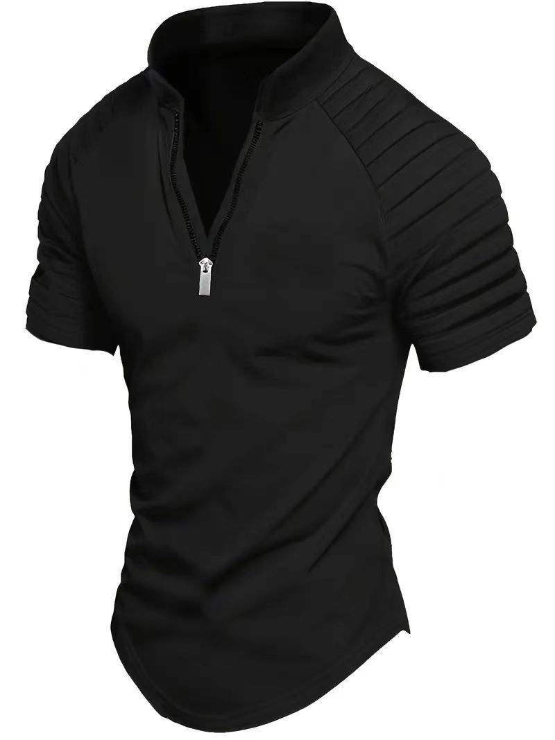 Herren Sportliches Kurzarm-Zip-Shirt Echoarchiv