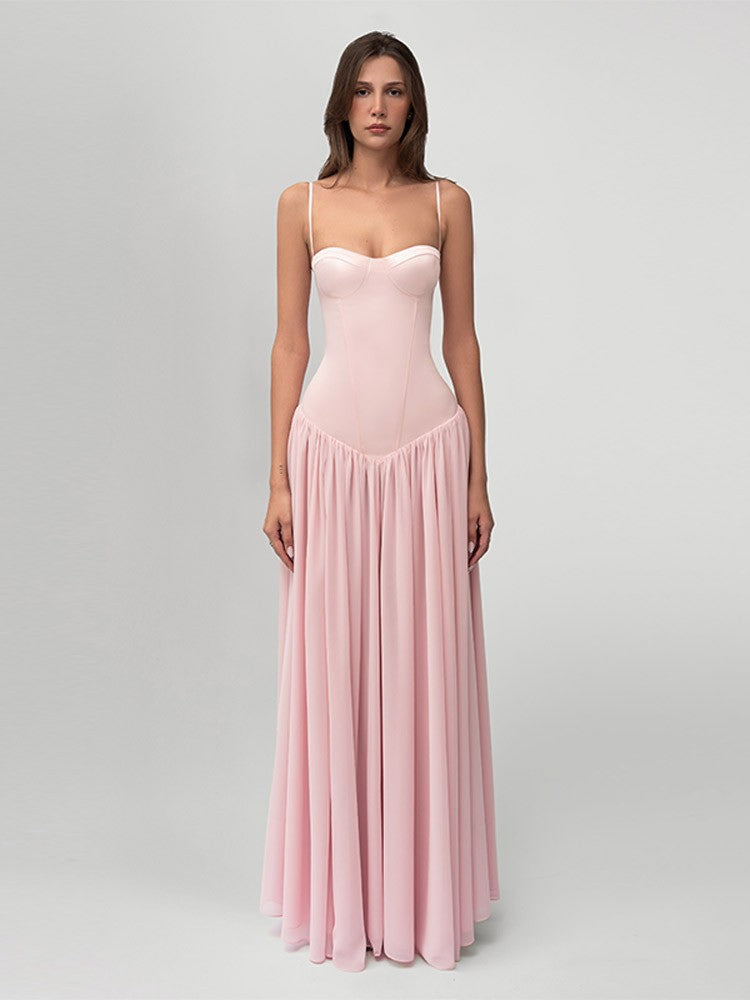 Damen nan modellierendes Bustier-Abendkleid mit vorgeformter Miederkonstruktion und weitfallendem Chiffon-Tellerrock Echo Archiv