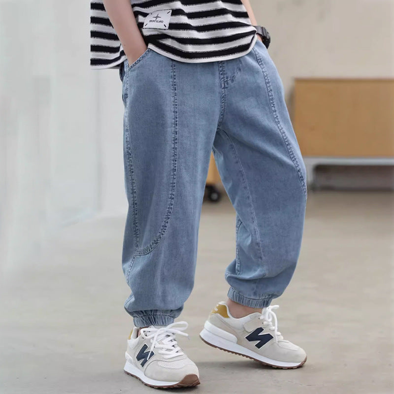 Unisex lässige Denim-Hosen mit elastischen Bündchen Echo Archiv