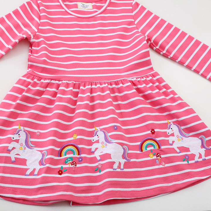 Mädchen Langarmkleid mit verspieltem Einhorn-Design Echo Archiv