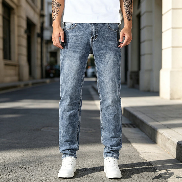 Herren Elegante Slim-Fit Jeans mit modischem Used-Look Echoarchiv