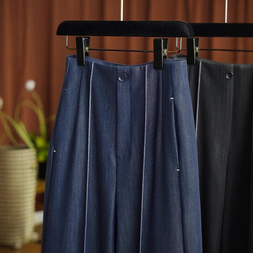 Damen Hochtaillierte weite Bundfaltenhose mit Bügelfalte und fließender Wide‑Leg-Silhouette Echo Archiv