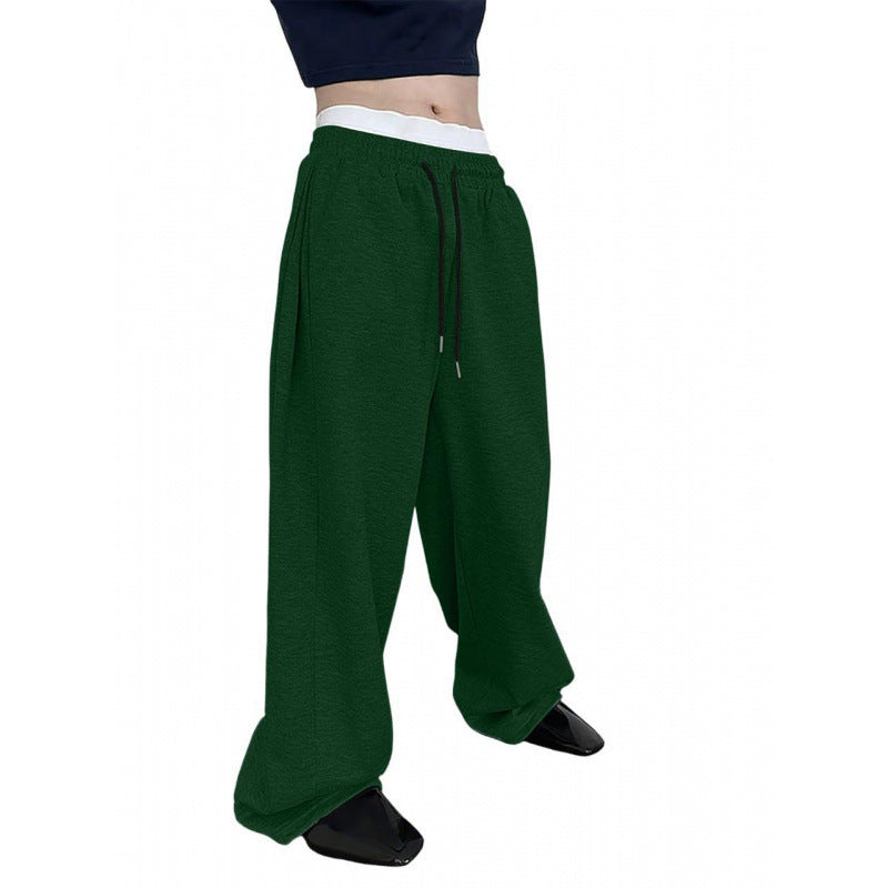 Damen nan weite Oversize Jogginghose mit tiefem Schritt, elastischem Bund und Kordelzug Echo Archiv