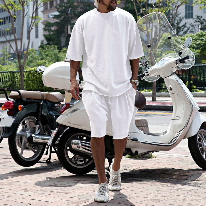 Herren lässiges Kurzarm-T-Shirt mit bequemen Sweatshorts Echoarchiv