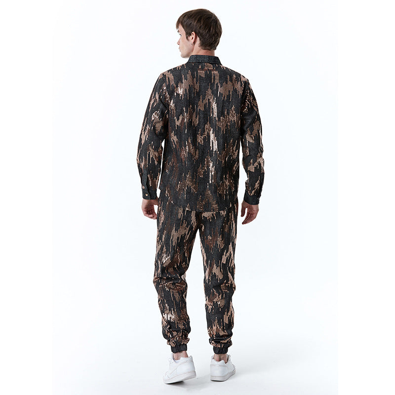 Herren Designer-Jogginganzug mit glitzerndem Muster Echoarchiv
