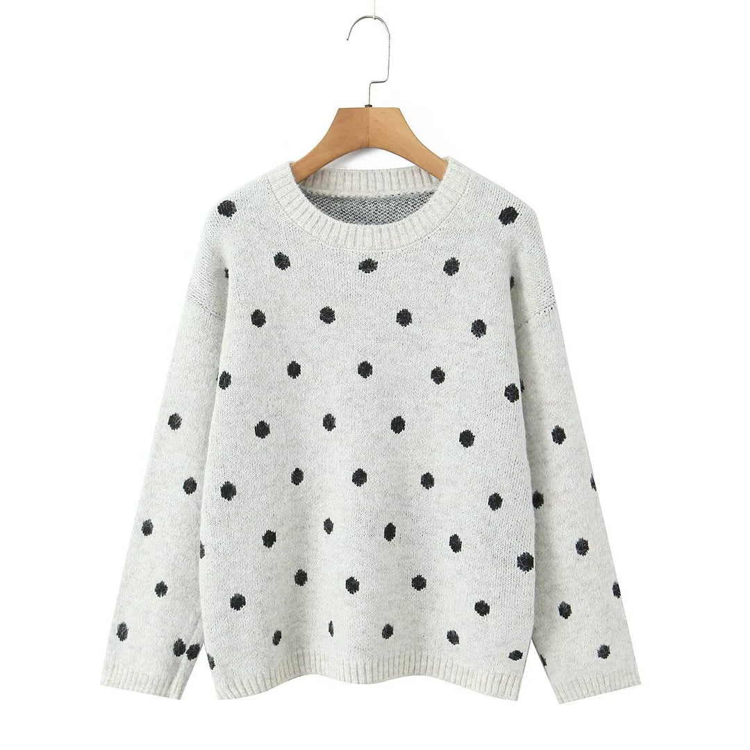 Damen Oversize Punkte‑Strickpullover mit Rundhalsausschnitt Echo Archiv