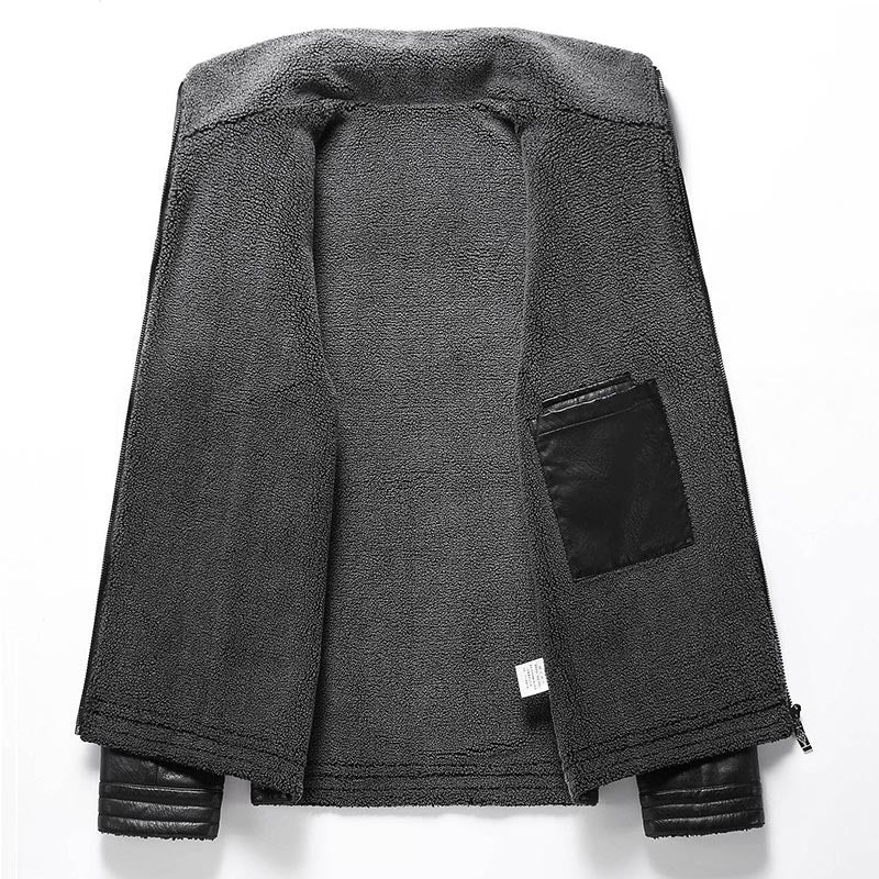 Herren Elegante Kunstlederjacke mit Teddyfutter Echo Archiv