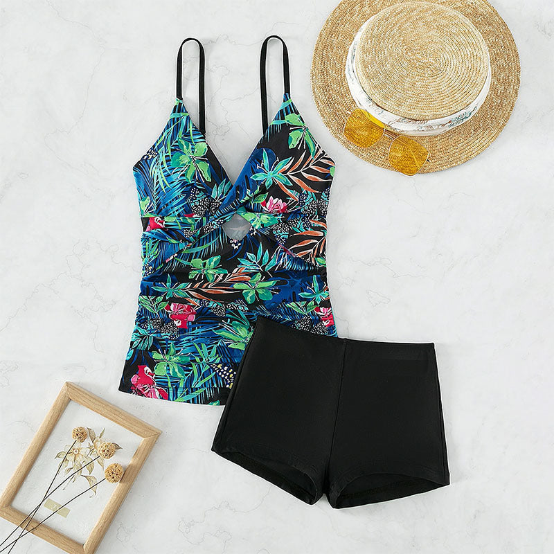 Damen Badeanzug-Set mit floralem Design und hohem Beinausschnitt Echo Archiv