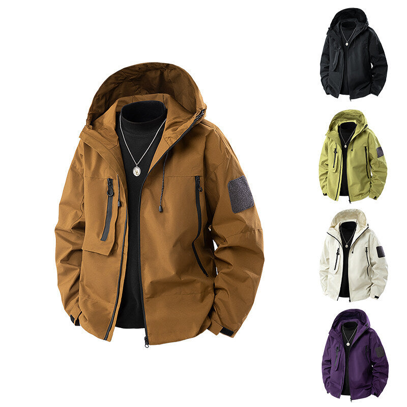 Herren wasserfeste Multifunktionsjacke mit Kapuze und praktischen Taschen Echoarchiv