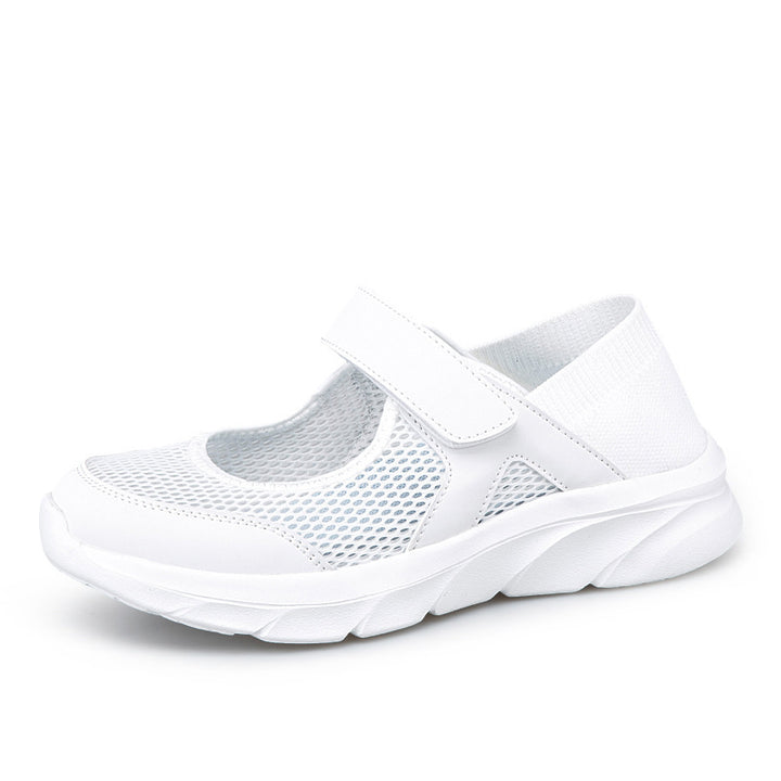 Damen nan Komfort-Riemchen-Sneaker mit Klettverschluss nahtlosem Strickschaft und dämpfender Leichtsohle Echo Archiv