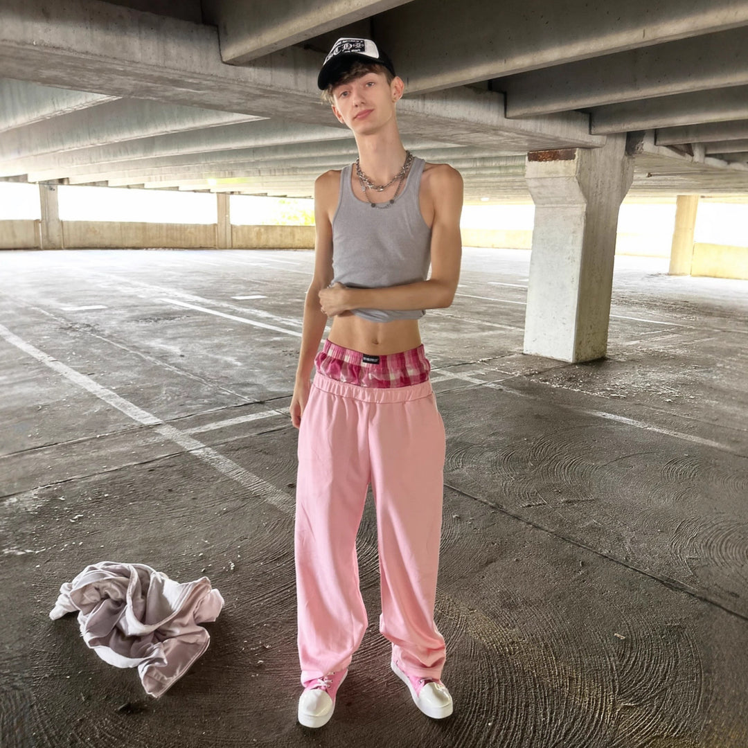Damen nan lässige Jersey-Loungehose mit elastischem Bund und weitem Bein Echo Archiv