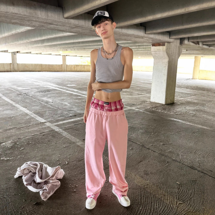 Damen nan lässige Jersey-Loungehose mit elastischem Bund und weitem Bein Echo Archiv