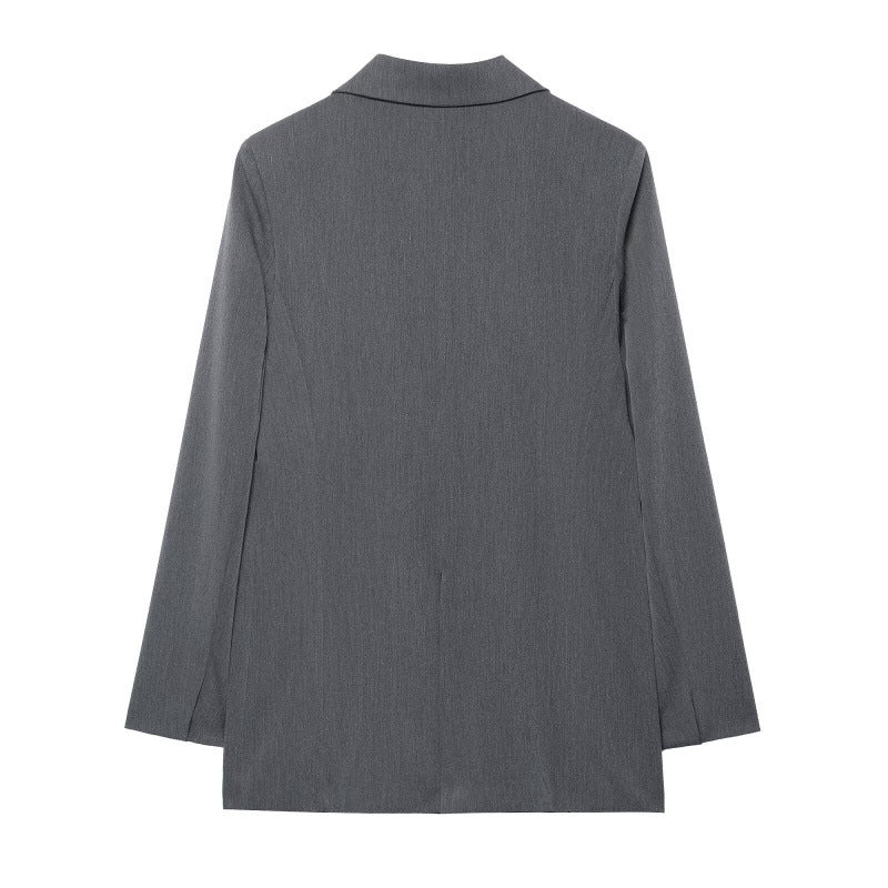 Damen Oversized strukturierter Doppelreiher-Blazer mit weitem Revers und Pattentaschen Echo Archiv