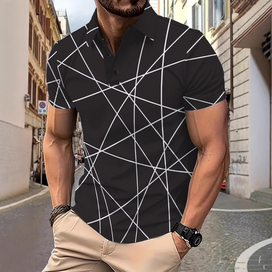 Herren Poloshirt mit modernem geometrischen Design Echoarchiv