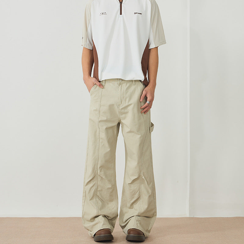 Herren Weite Canvas-Cargohose im Workwear-Stil mit Carpenterschlaufe und geradem Bein Echo Archiv