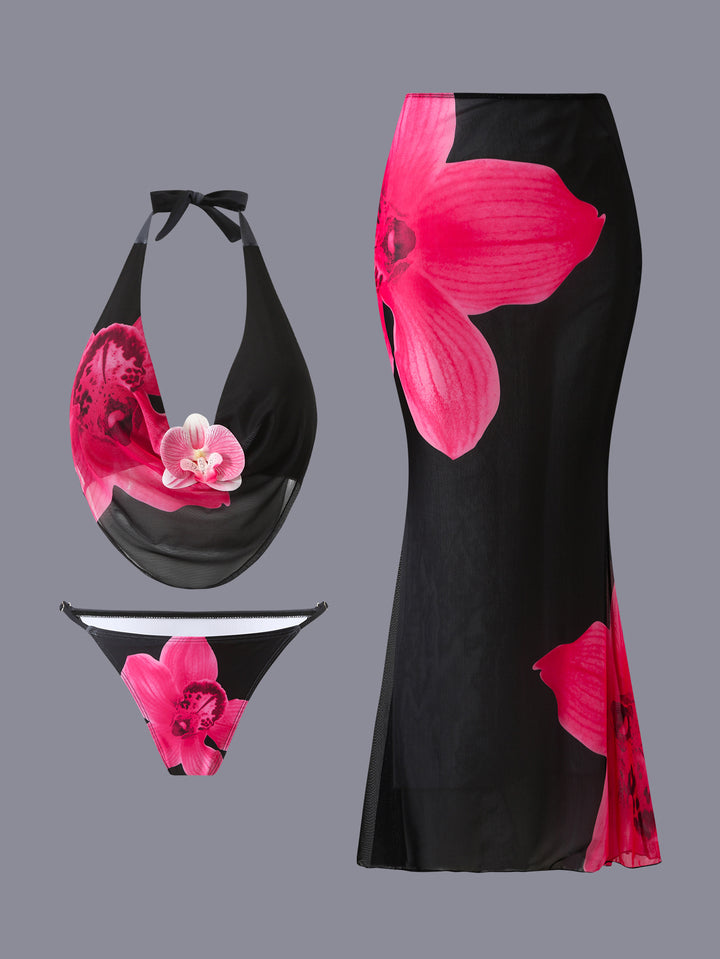 Damen Bikini-Set mit floralem Design und elegantem Wickeloberteil Echo Archiv