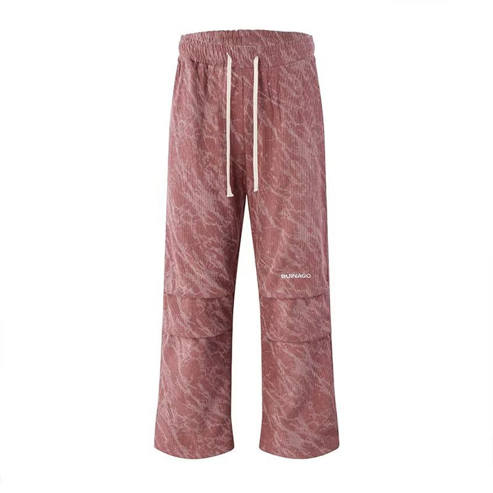 Herren Weite Cargo-Baggy-Hose mit Tunnelzugbund, Pattentaschen & technischem Marble-Print Echoarchiv