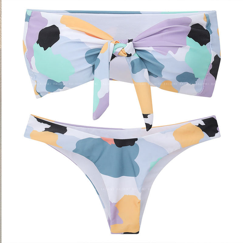 Damen Bikini-Set mit stilvollem Knotendesign und hohem Beinausschnitt Echo Archiv