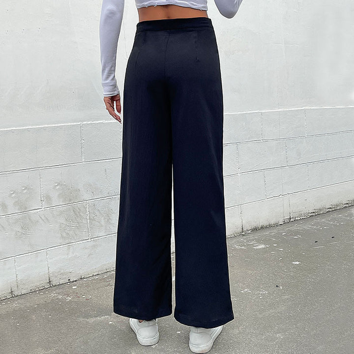 Damen Weite Palazzo-Hose mit Knopfdetails Echo Archiv