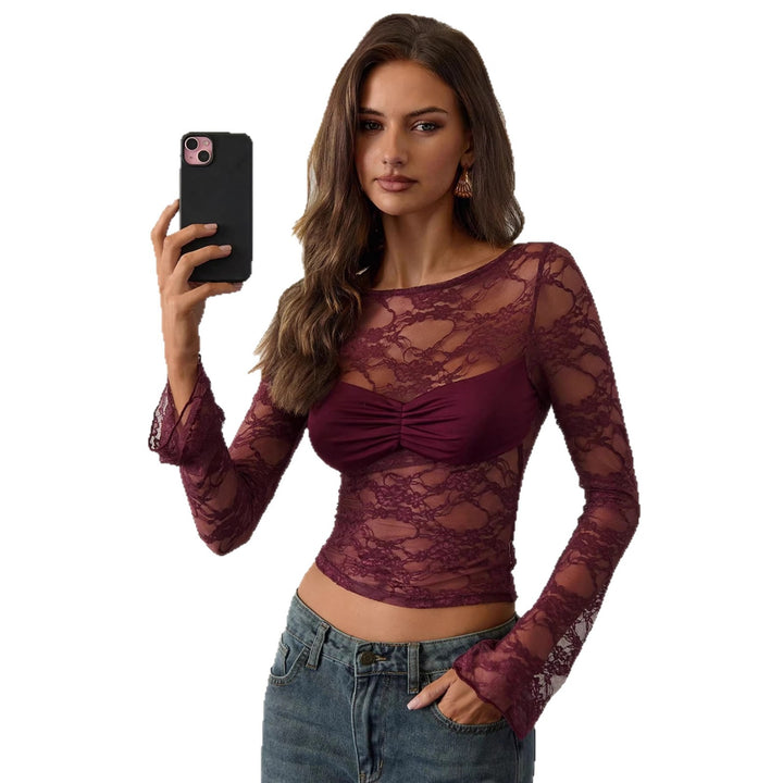 Damen nan tailliertes Spitzenoberteil mit integriertem Bustier und geraffter Brustpartie Echo Archiv