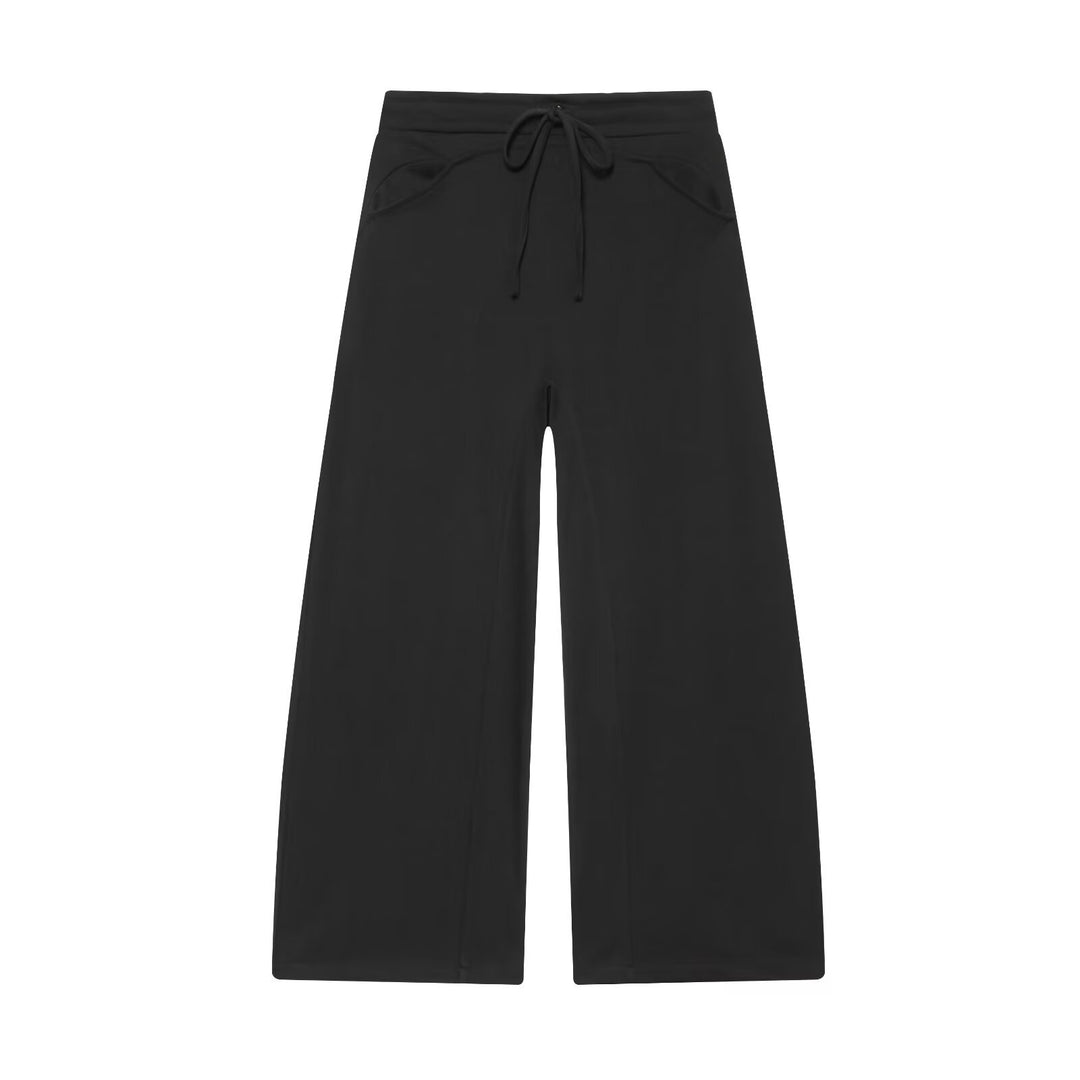 Damen Weite Cropped-Jogger mit Kordelzug, Eingrifftaschen und dekorativer Schrittnaht Echo Archiv