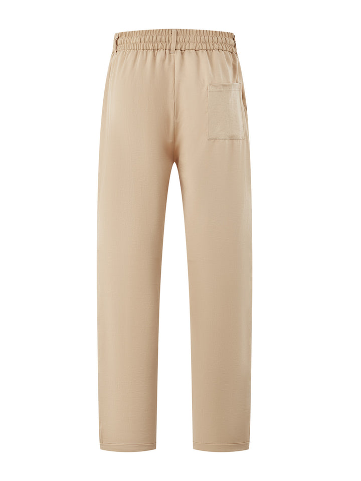 Damen Leichte Relaxhose mit elastischem Bund, geradem Schnitt & aufgesetzter Gesäßtasche – Avélisse