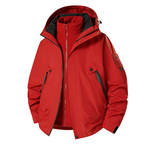 Herren 3‑in‑1 Softshell-Parka mit abnehmbarer Fleece-Innenjacke und technischer Kapuze Echo Archiv