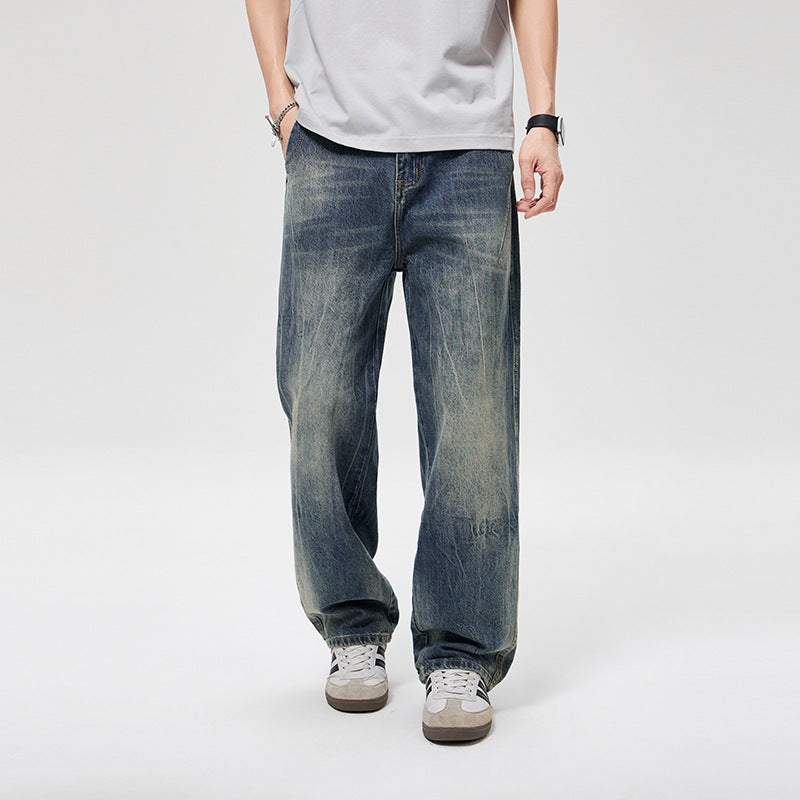 Herren Baggy-Jeans im Vintage‑Wash mit hoher Bundhöhe, relaxed Bein & dezenter Distressed‑Optik Echoarchiv