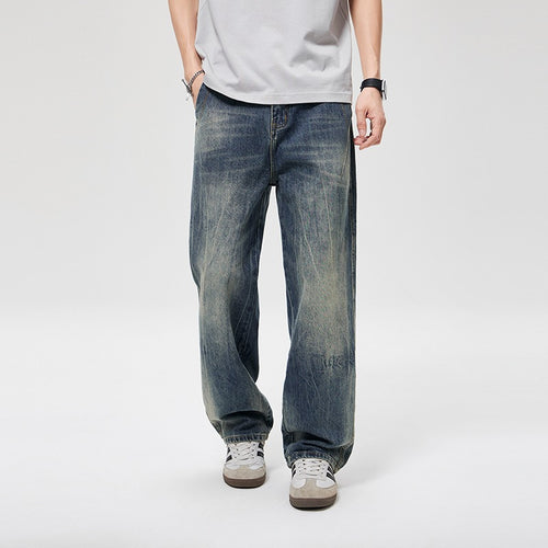 Herren Baggy-Jeans im Vintage‑Wash mit hoher Bundhöhe, relaxed Bein & dezenter Distressed‑Optik Echoarchiv