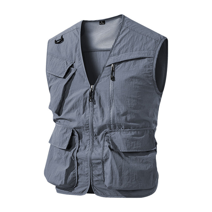 Herren Multifunktionale Outdoor-Utility‑Weste mit Mesh‑Innenfutter und zahlreichen Taschen – Marzano