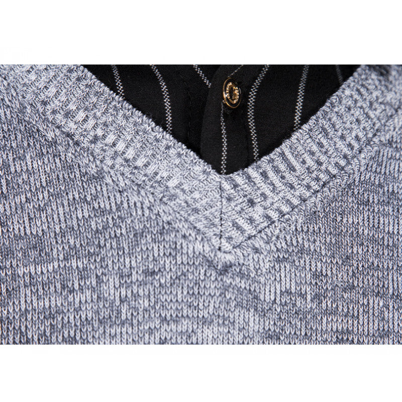 Herren eleganter V-Ausschnitt Pullover Echoarchiv