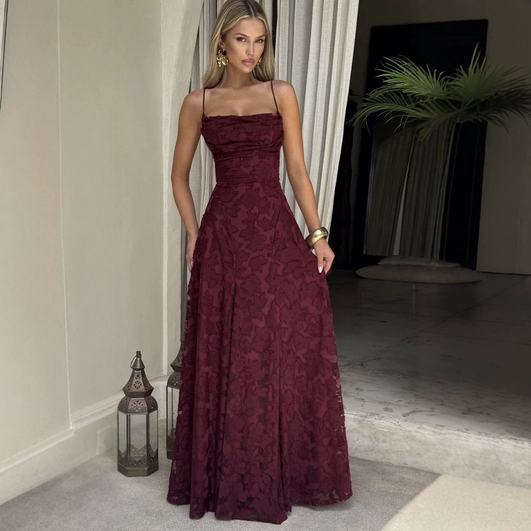Damen Maxikleid mit floralen Spitzenapplikationen Echo Archiv