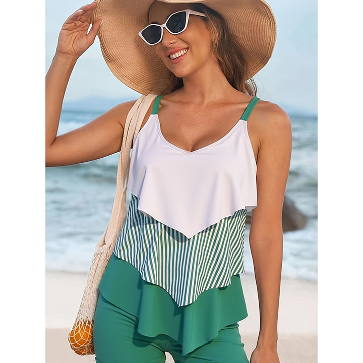 Damen Tankini-Set mit voluminösem Rüschendesign und figurbetontem Schnitt Echo Archiv