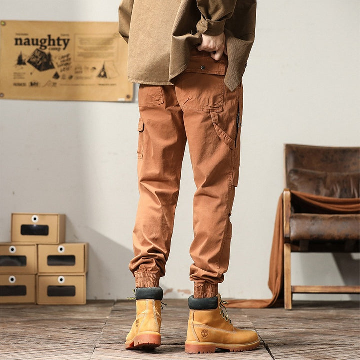 Herren Cargo-Joggerhose mit Tunnelzug, elastischen Bündchen und verstärkten Kniepartien Echoarchiv