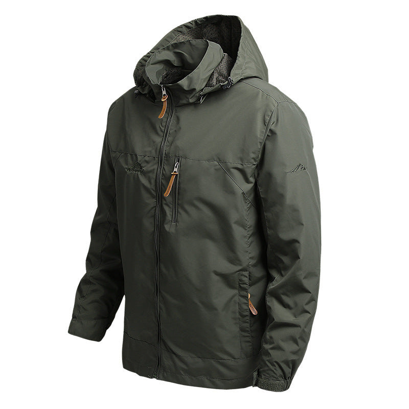 Herren Leichte atmungsaktive Reise-Softshelljacke mit Kapuze und Brustreißverschluss – Taviero