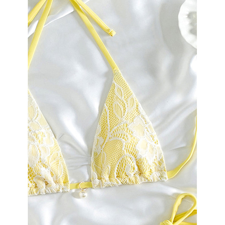 Damen Elegantes Spitzen-Bikini-Set mit verstellbaren Trägern Echo Archiv