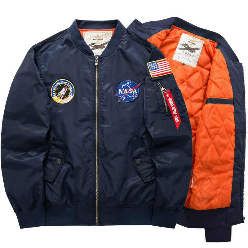 Herren Stylische Bomberjacke mit NASA-Patches Echo Archiv