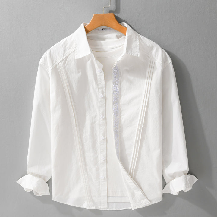 Damen Baumwollbluse mit Biesen, Stickdetail und Relaxed-Fit Echoarchiv