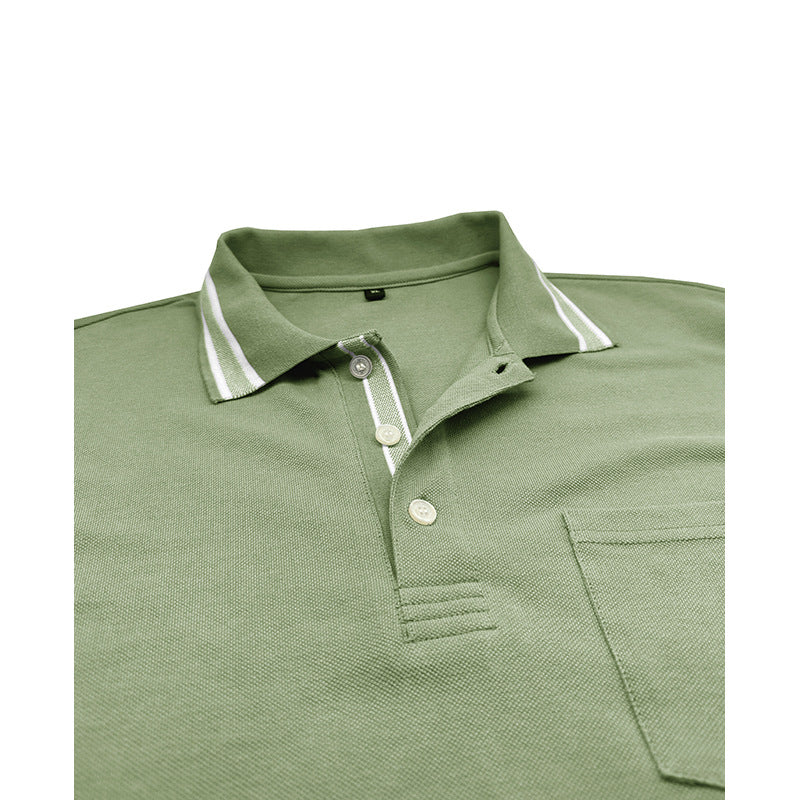 Herren elegantes Langarm Poloshirt mit modischen Details Echoarchiv