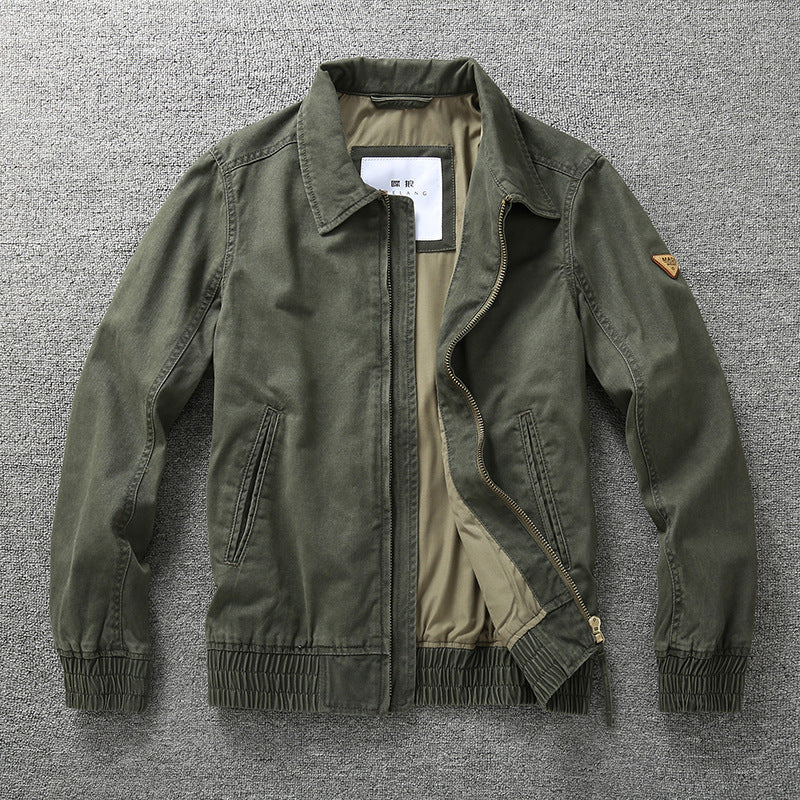 Herren legere Canvas-Fieldjacke mit Reißverschluss und elastischem Saum Echoarchiv