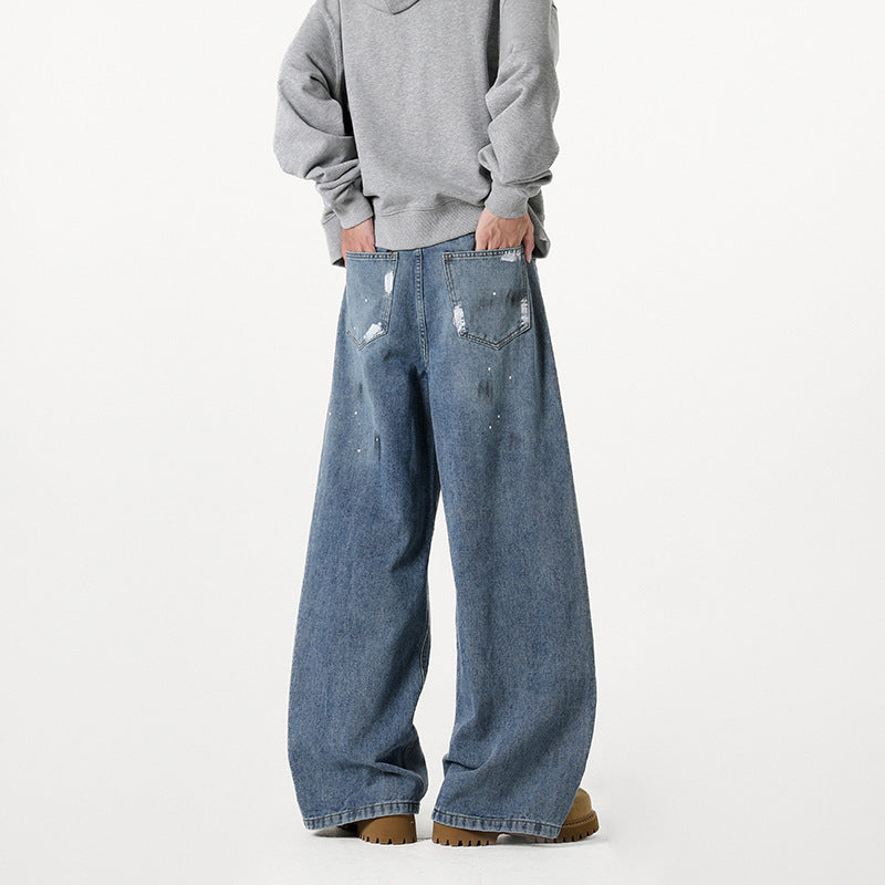 Damen Extraweite Baggy-Jeans mit Sternprint, Distressed-Details und weitem Bein Echo Archiv