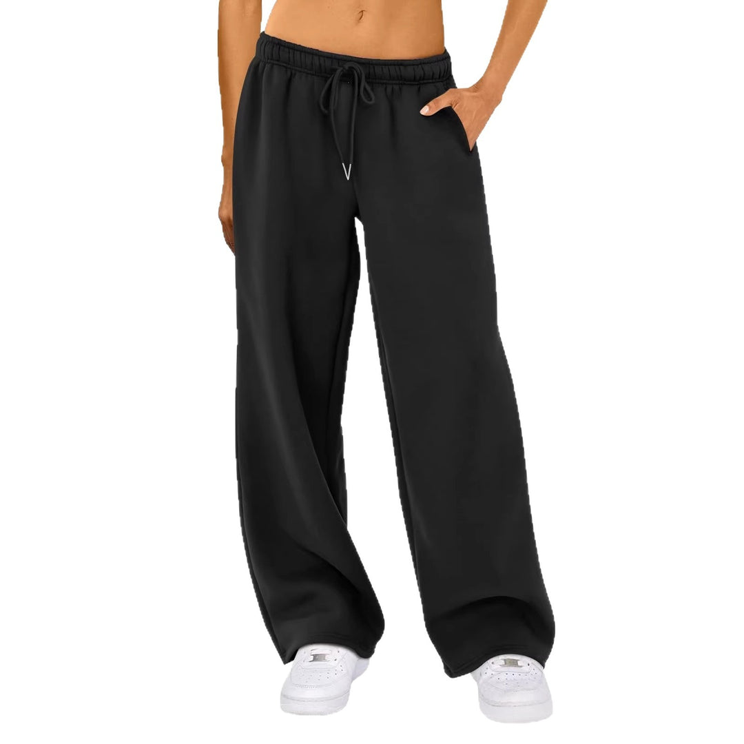 Damen weite Loungehose mit hohem Komfortbund, elastischem Tunnelzug und seitlichen Eingrifftaschen – Avélisse
