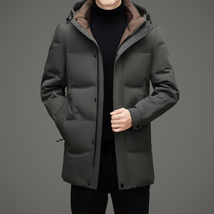 Herren Wattierte Kapuzen-Steppjacke mit verlängertem Schnitt und winddichter Membran Echo Archiv