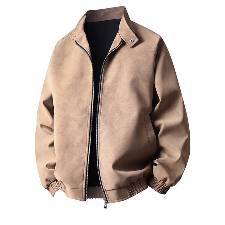 Herren stylische Kunstlederjacke im modernen Design und elastischen Bündchen Echoarchiv