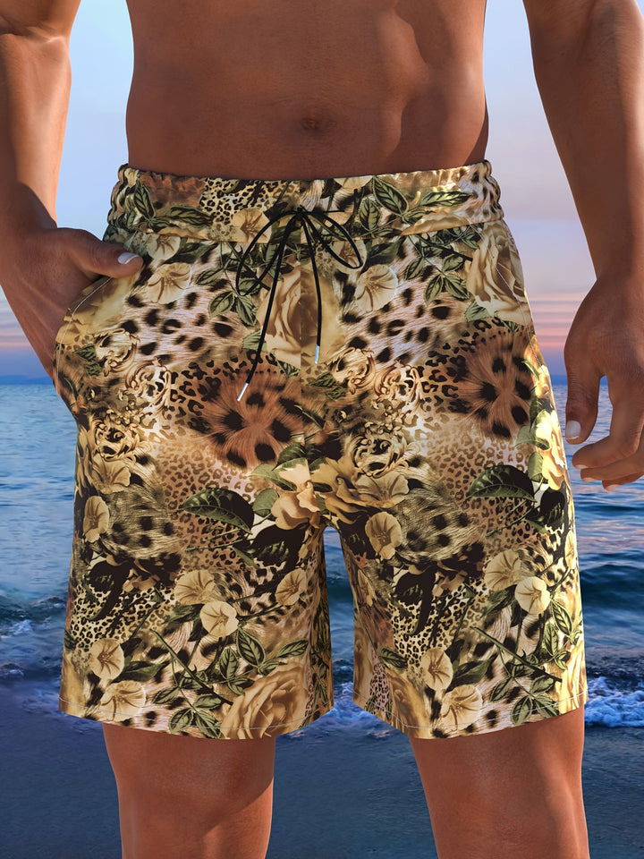 Herren Badeshorts mit animalischem Muster und elastischem Bund Echo Archiv