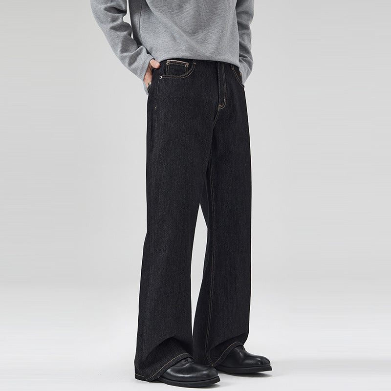 Damen Weite gefütterte Denim-Palazzo-Jeans mit mittelhohem Bund Echo Archiv