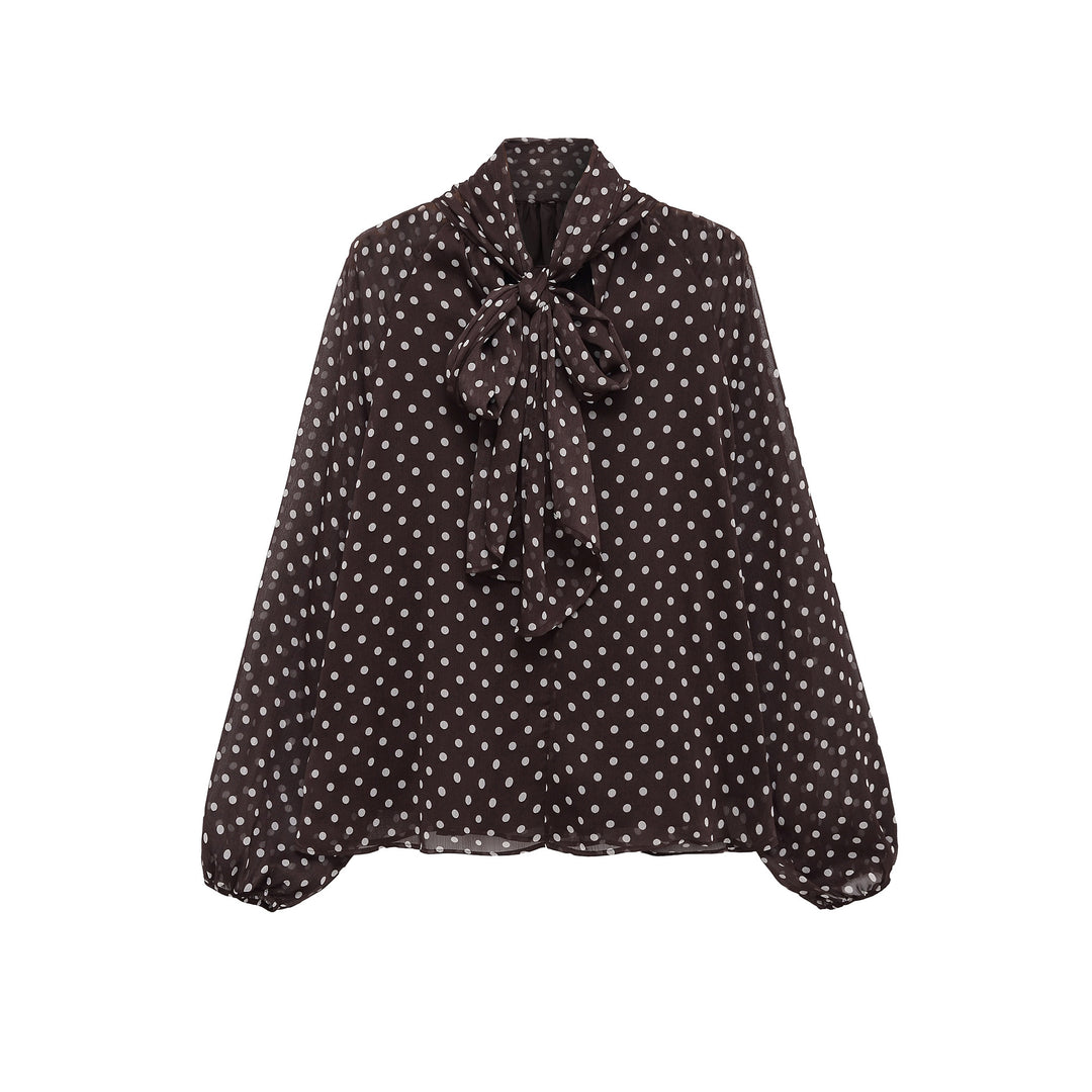 Damen Chiffonbluse mit Schleifenkragen und Ballonärmeln Echo Archiv