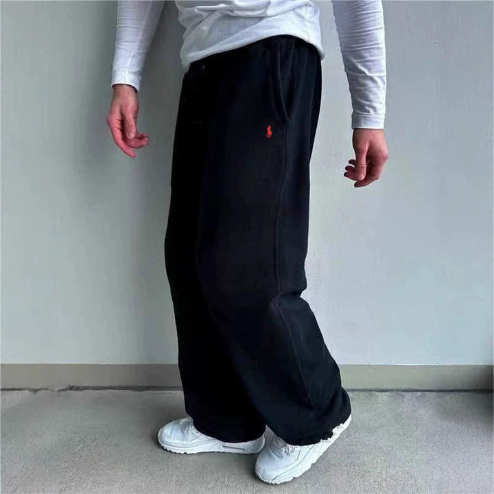 Herren Weite Baggy-Sweathose mit elastischem Bund und Sticklogo Echo Archiv