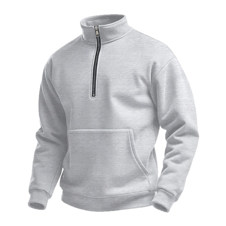 Unisex nan komfortabler Halbzip Pullover mit Kängurutasche und Stehkragen aus Strukturfleece Echo Archiv